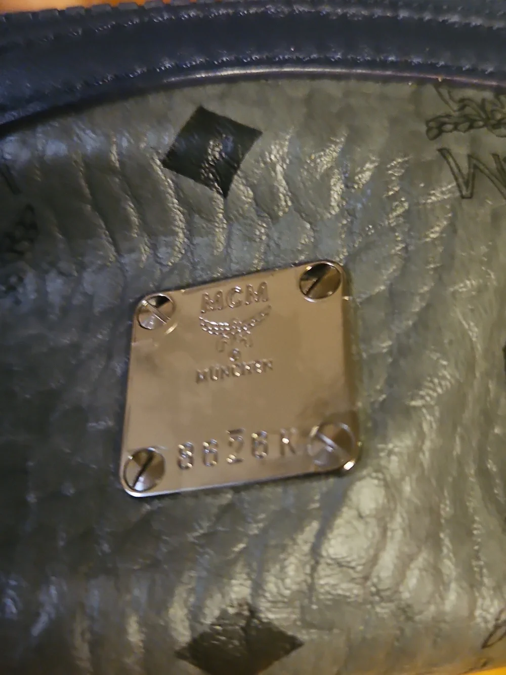 MCM Navy & Dark Grey Logo-Print Leather Belt Bag - Picture 3 of 9